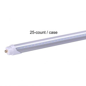 8-Foot 36W (case of 25-Count) Tube LED Light 100LM/W 5000K Frosted Single pin, 100-277V, 3600lm